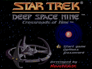 Star Trek Deep Space Nine Crossroads of Time title screen for Super Nintendo